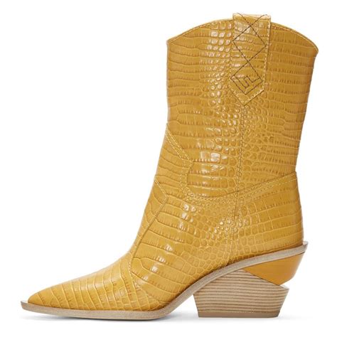 fendi cowboy boots yellow|fendi cowboy boots.